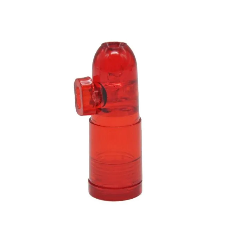 plastic bullet snuff acrylic dispenser rocket metal bullets snuff 4 colors 48mm for snorter mini smoking pipe hookah water pipes bongs