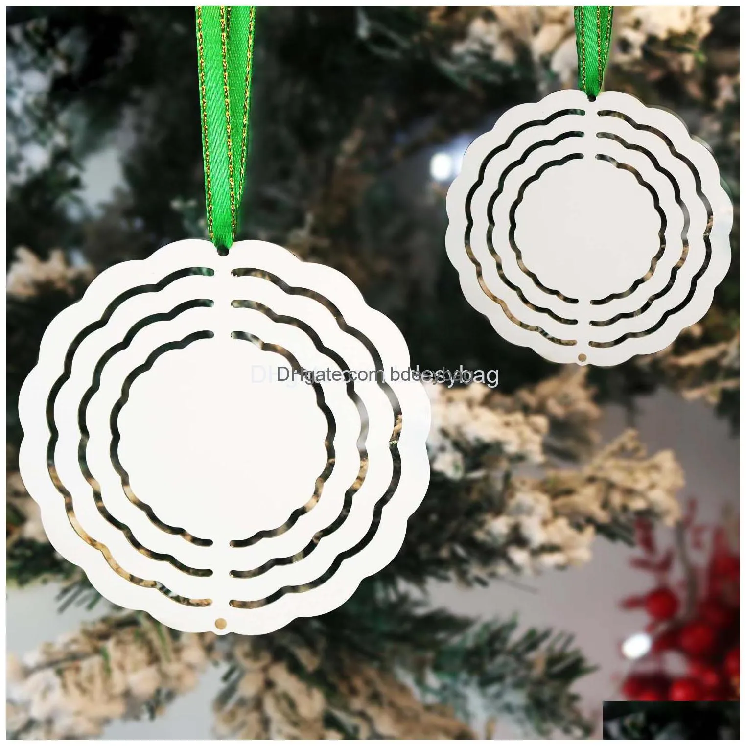 sublimation blank wind spinner small size blank flower shape spinners for trees gardon decoration