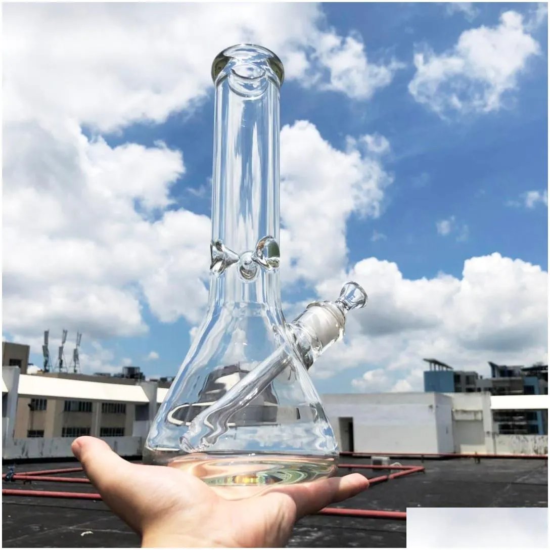 all size 7mm 9mm glass water bong big dab oil rig bubbler tall thick beaker super heavy glass water pipe with elephant joint