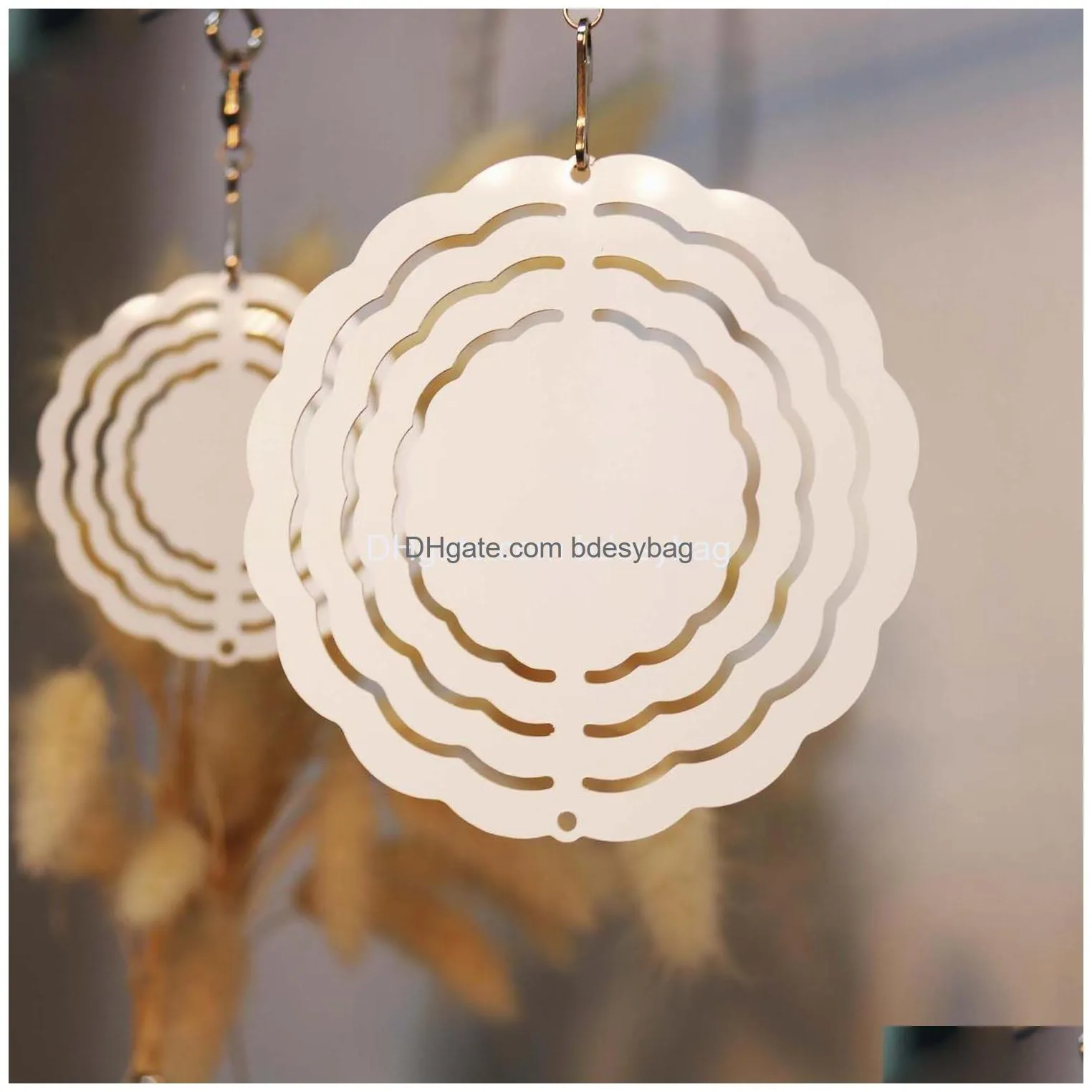 sublimation blank wind spinner small size blank flower shape spinners for trees gardon decoration