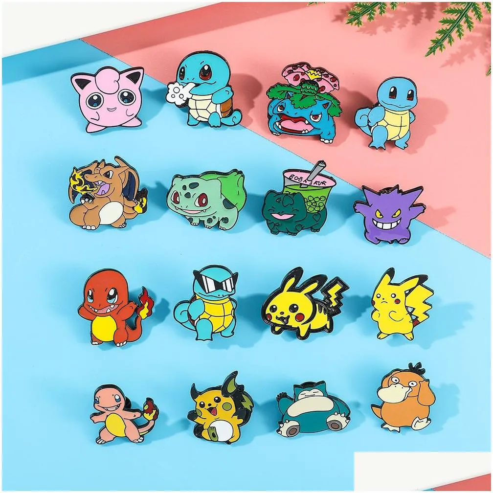 16 colors elf elves collection turtle dragon cute anime movies games hard enamel pins collect metal cartoon brooch backpack hat bag collar lapel