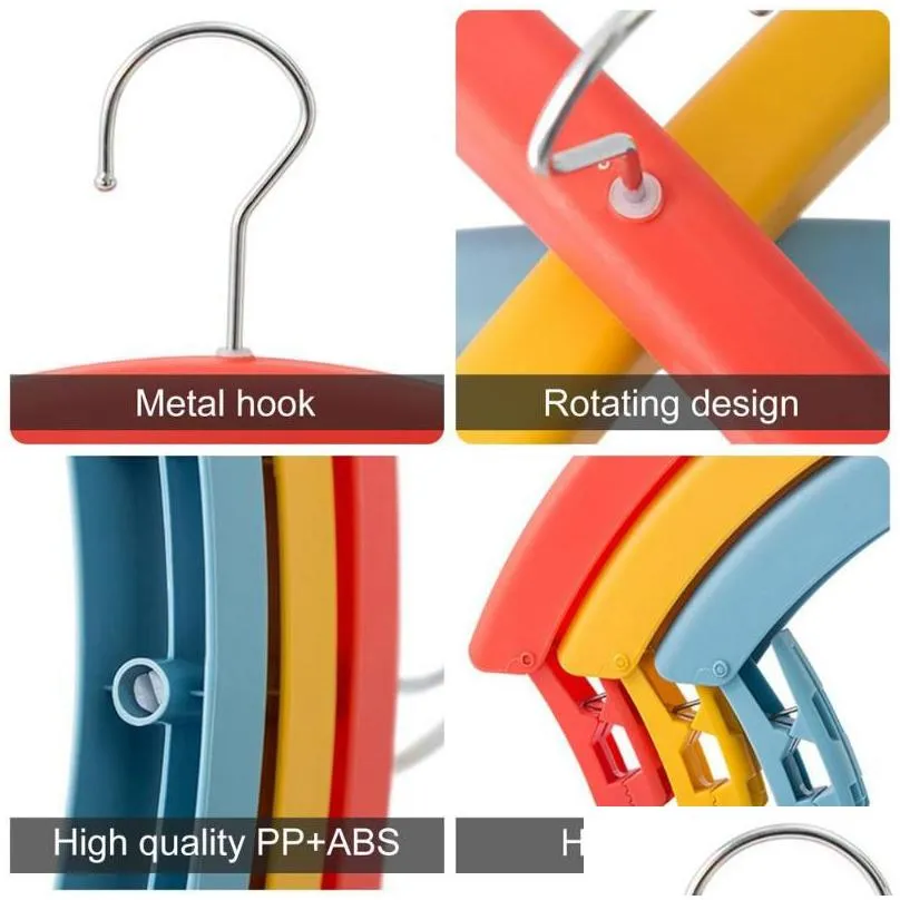 hangers racks rotating hanger 2in1 multifunctional rainbow colorful clothes underwear socks hook household drying rack