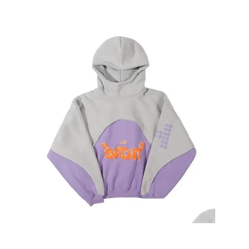 foam grey purple hoodie plus fleece hoodies men and women sweatshirts