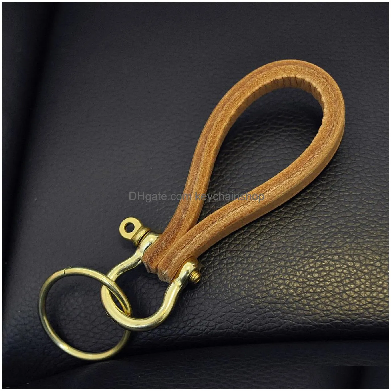 retro key chain metal leather keychain party minimalist style hook horseshoe buckle
