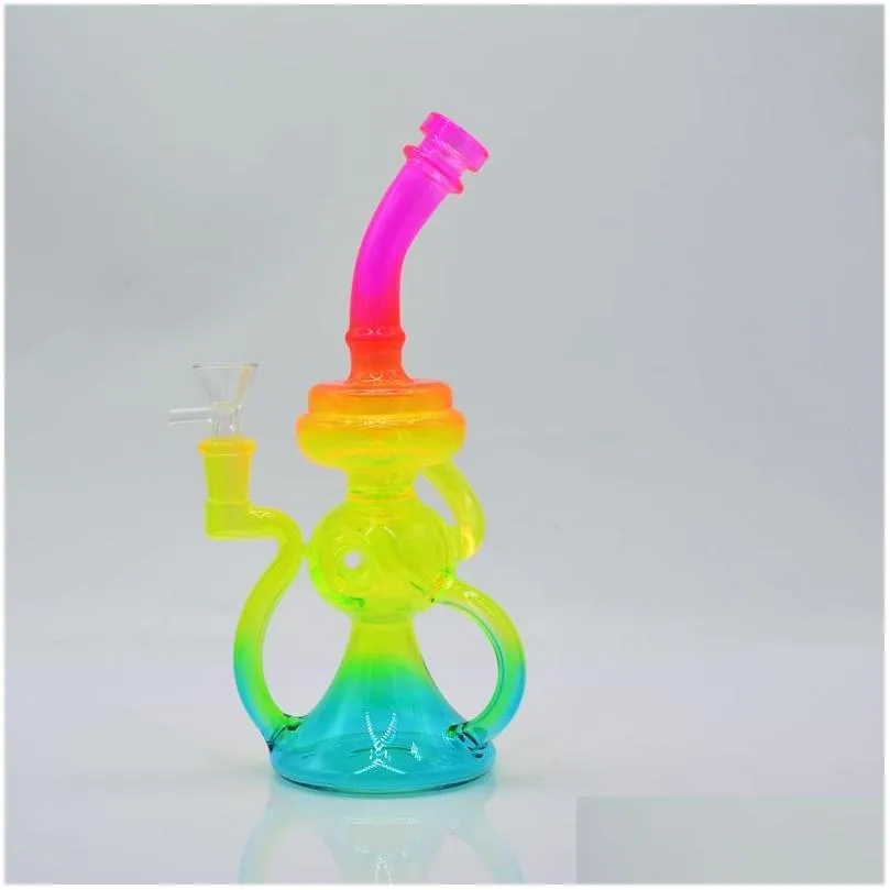 rasta glass bong recycler dab rig oil rig glass water pipe 10 inch fab egg heady glass bubbler with 14mm bowl