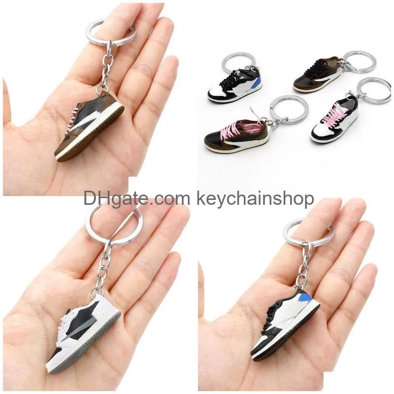 desinger low top sneaker keychain 3d basketball shoe key chain pendant doll shoe mold bag hanging ornament
