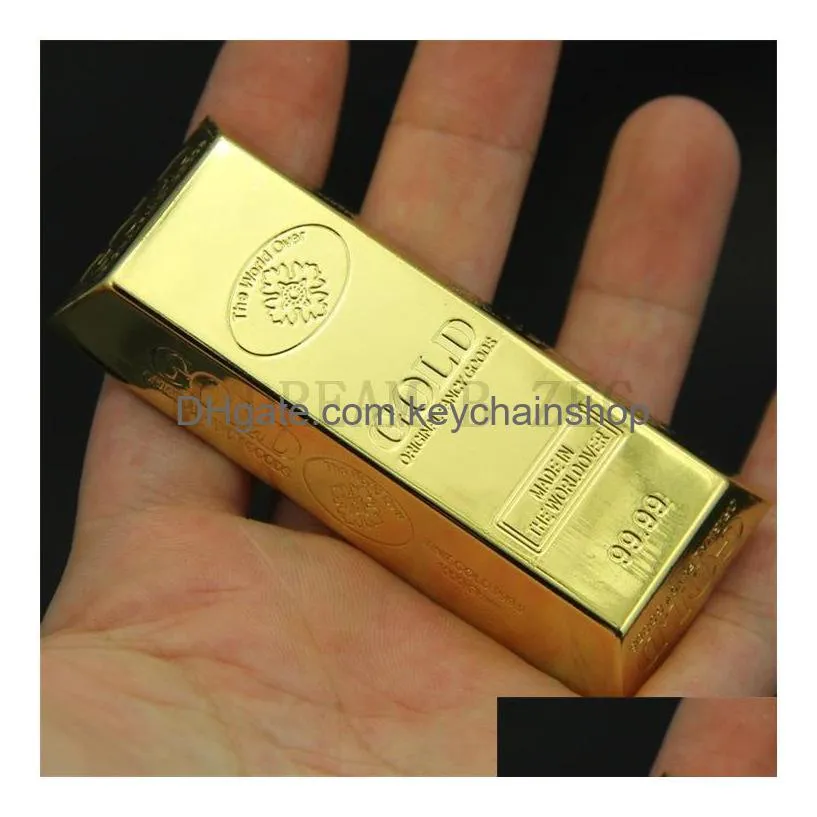 mini gold bar shaped ashtray personalized portable outdoor ashtrays zinc alloy environmentally reusable ash tray with key ring