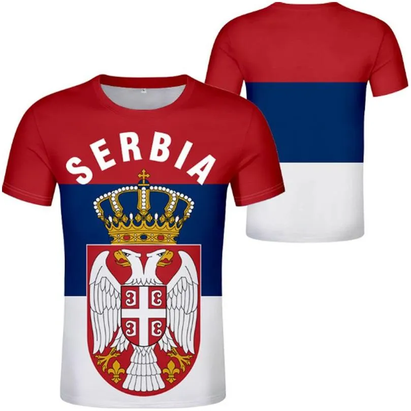 serbia male t shirt diy custom made name number srbija srb tshirt srpski nation flag serbien college print logo clothes