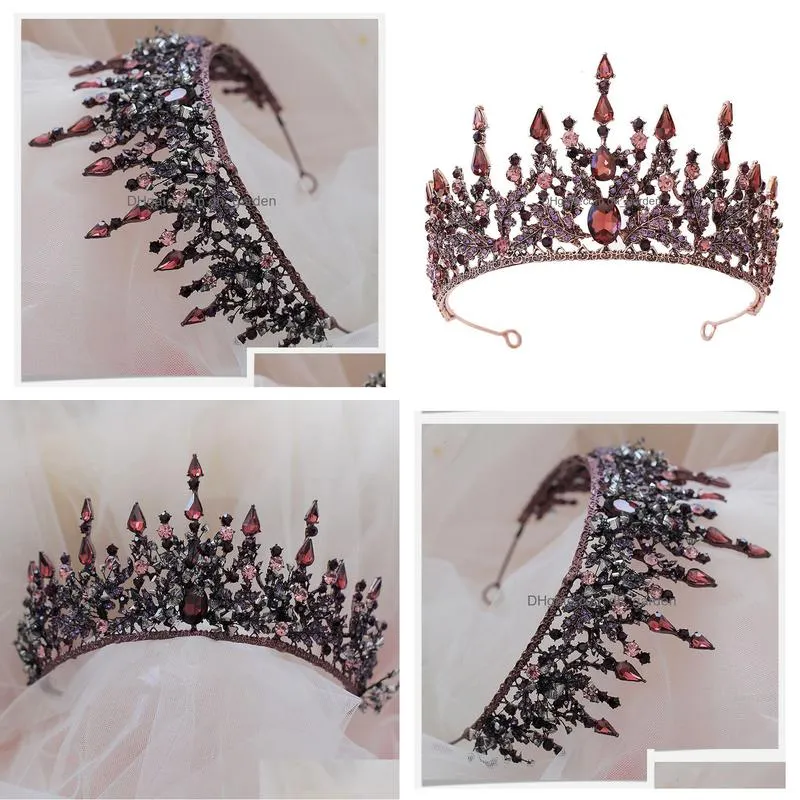 wedding hair jewelry vintage baroque headbands purple crystal tiaras crowns bride noiva headpieces bridal wedding party hair jewelry crown