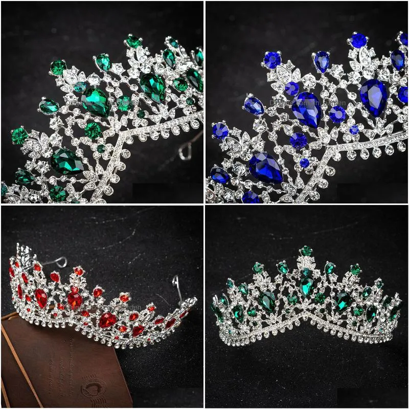 wedding hair jewelry kmvexo european design crystal big princess queen crowns marriage bridal wedding hair accessories jewelry bride tiaras headbands