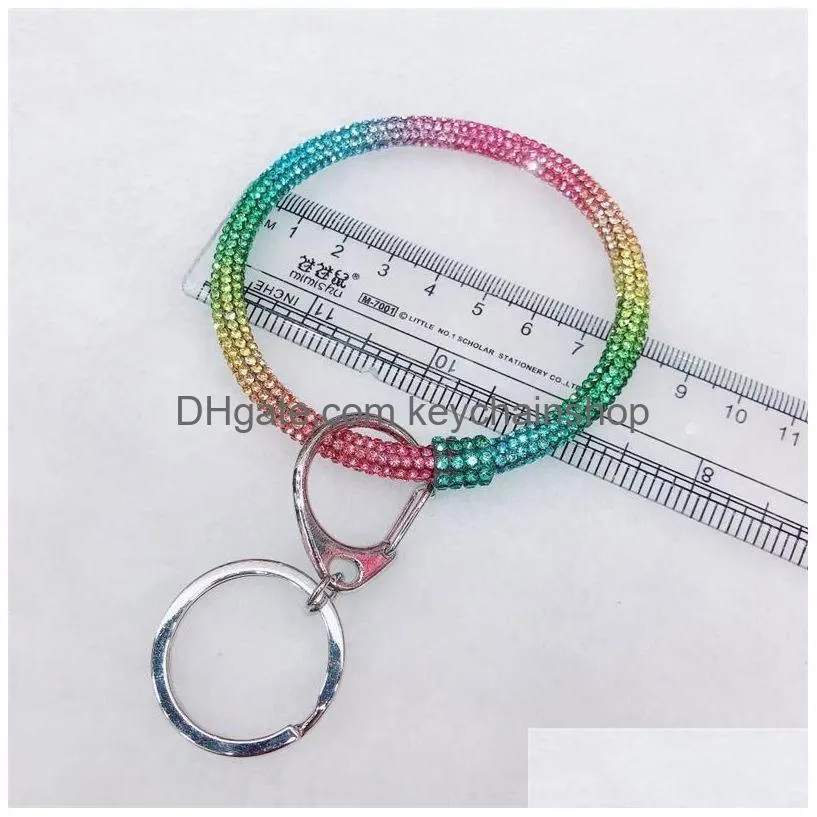 Key Rings Bliing Bling Diamond Bracelet Keychain Party Gift Bangle Ring Rhinestone Wristlet Girl Wrist Strap Drop Delivery Je Dhopm From 1 58 DHgate