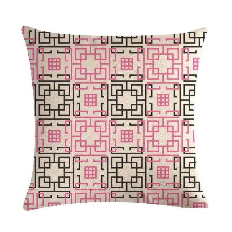 cushion/decorative pillow girls pink line stitching pattern pillowcase suitable home decoration sofa cushion cover soft comfortable