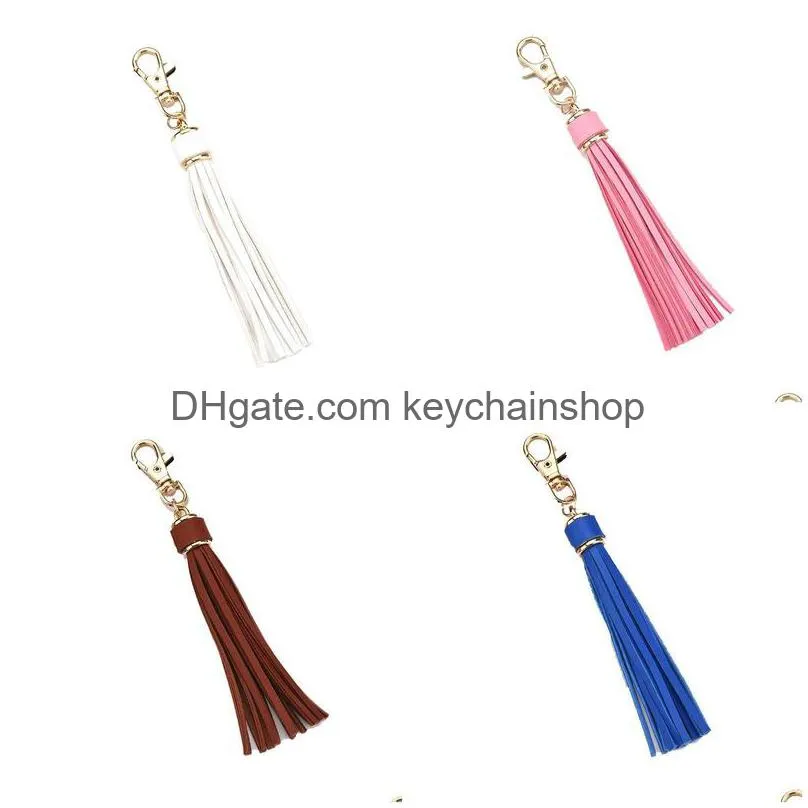 5 colors tassel keychain festive women personalized charm pendant mental key ring valentines day gift bulk lanyard jewelry