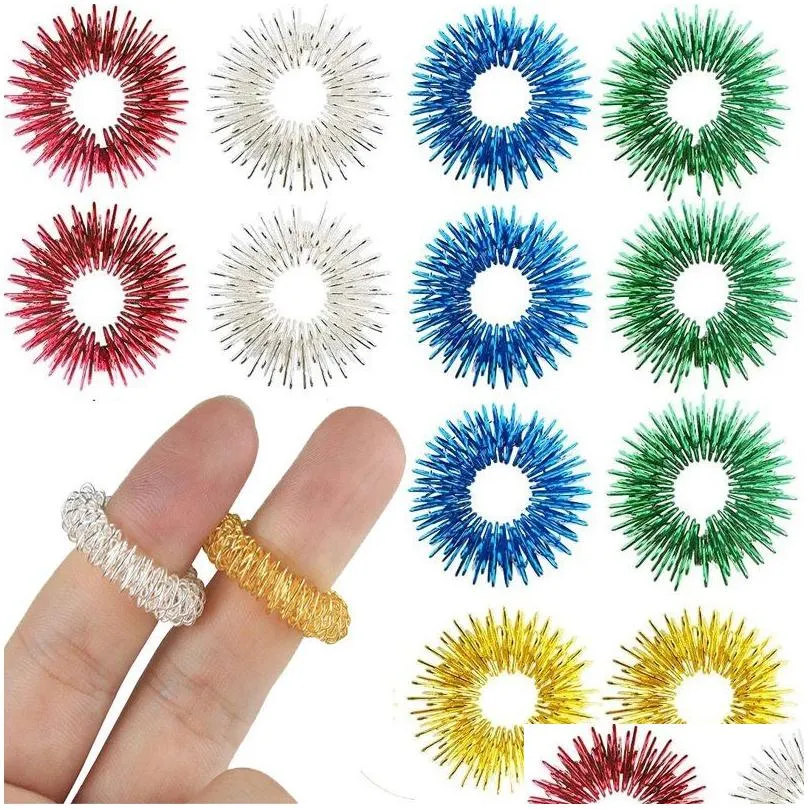 spiky sensory ring fidget toy for finger massage hand acupressure massager stress relief circulation rings 0225