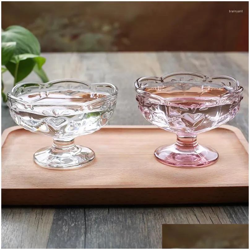 plates cherry blossoms glass ice cream bowl european style salad fruit dessert cake dishes kitchen bowls