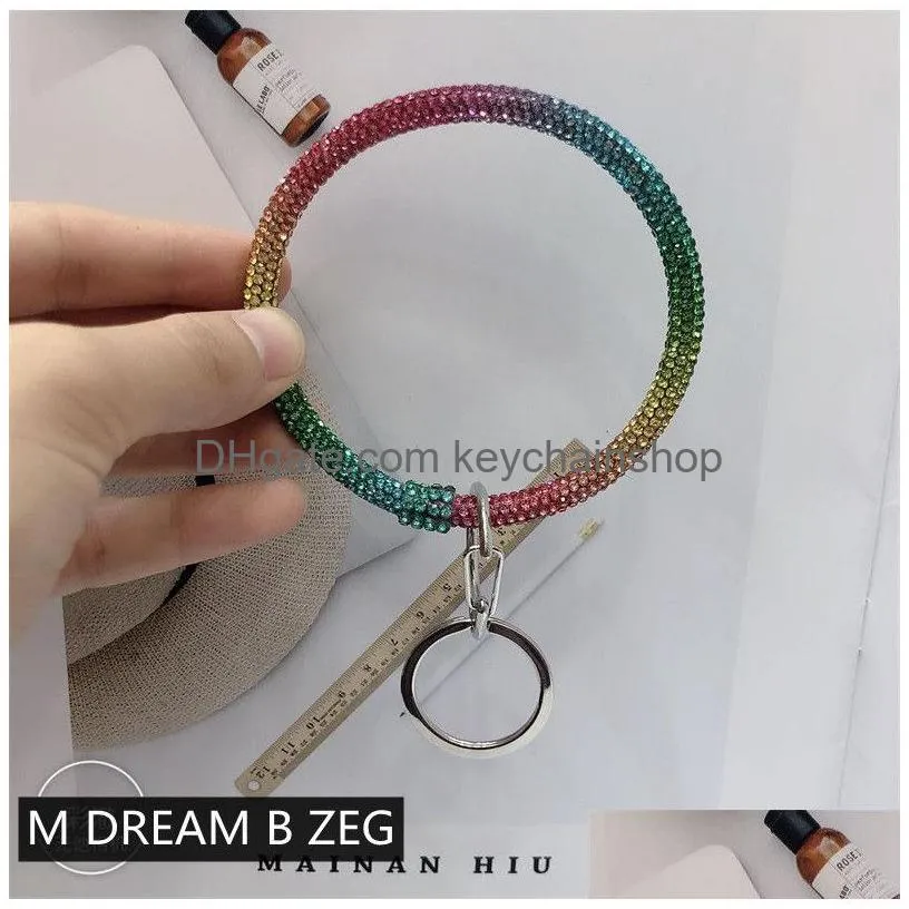 bliing bling diamond bracelet keychain party wedding gift bangle key ring rhinestone wristlet girl wrist strap