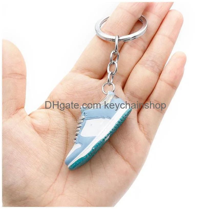 20 styles designer sneaker keychain party gift stereoscopic 3d sports shoes key ring girl boy creative birthday gift bag pendant