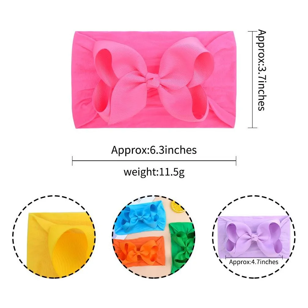 nylon elastic born headband ribbon bow wraps for kids baby headwear hairbands girls bandanas head band hair accessories