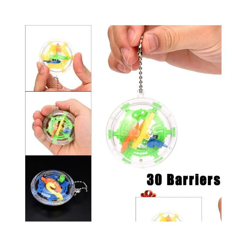 Intelligence Toys 3D Magic Maze Ball 30 Levels Intellect Rolling Puzzle Game Brain Teaser Children Learning Educational Orbit Drop D Dhz87