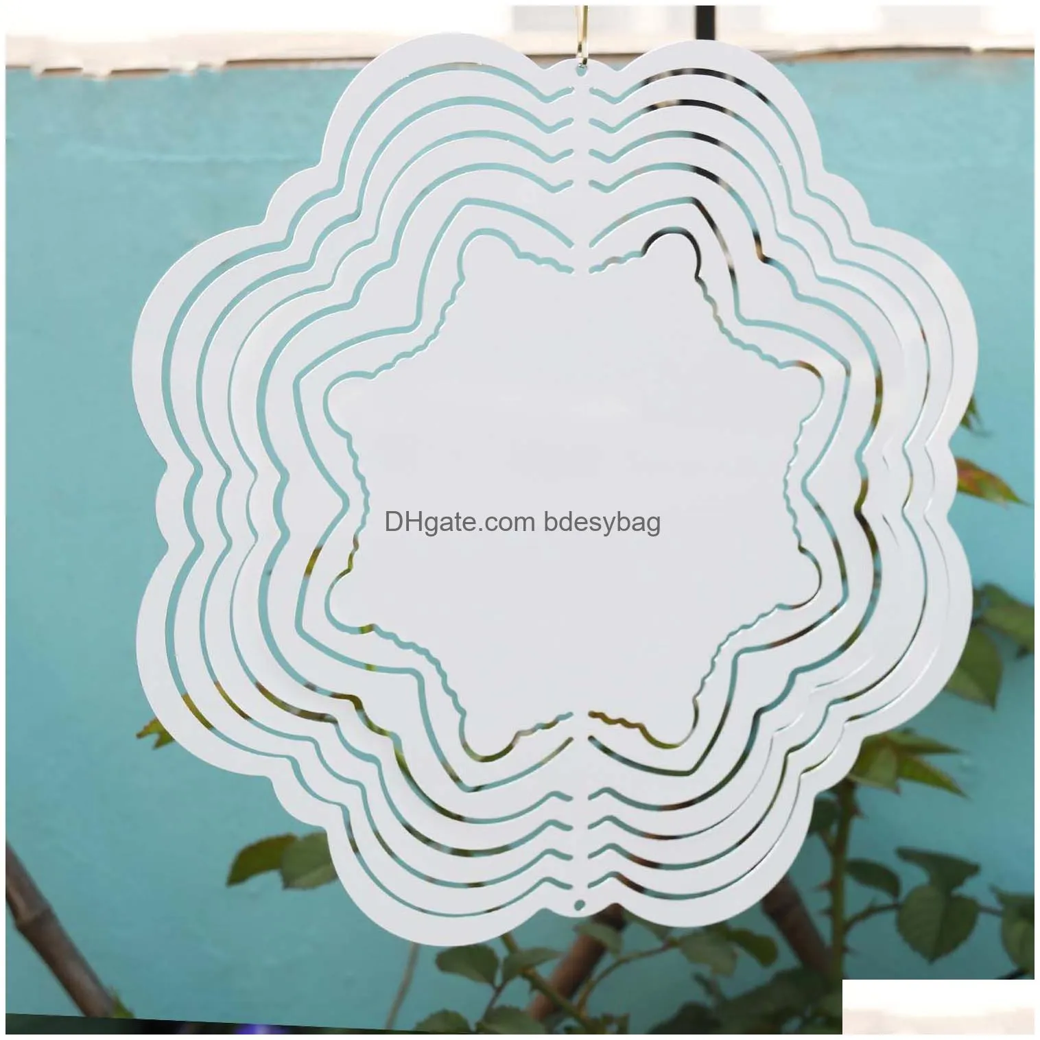 10 inch sublimation wind spinner blanks outdoor metal hanging ornament decoration for yard and garden indoor