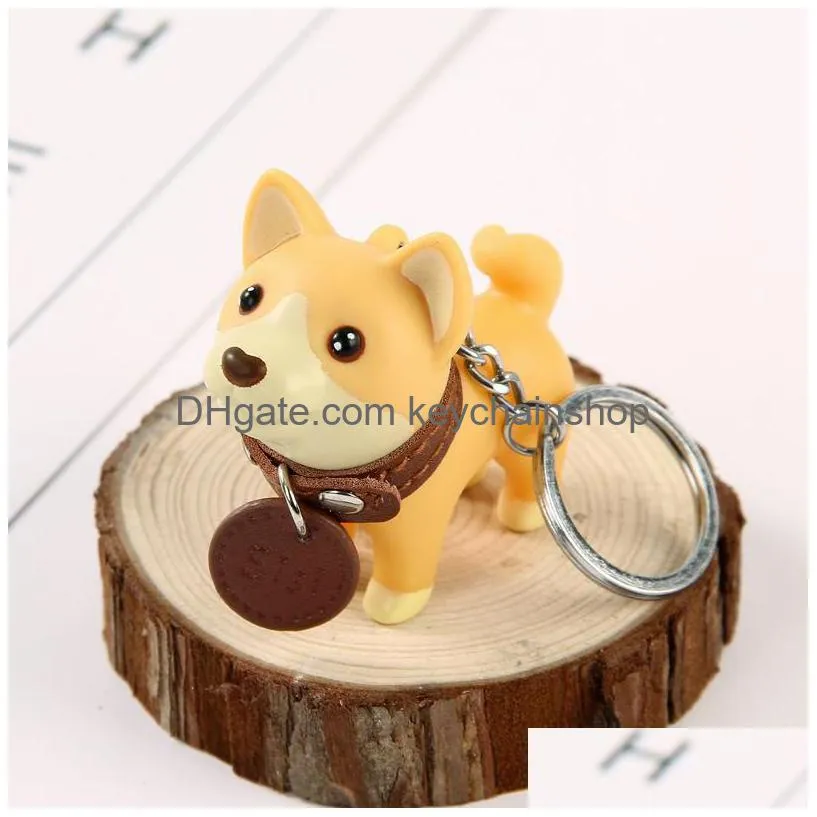 creative puppy keychain party gift backpack key pendant gift for family and friends dog key ring with gift box of 12 styles