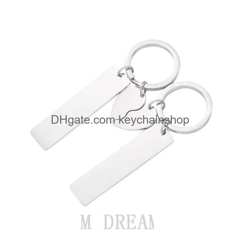 personalized couple keychain stainless steel spliter heart key ring valentines day gift