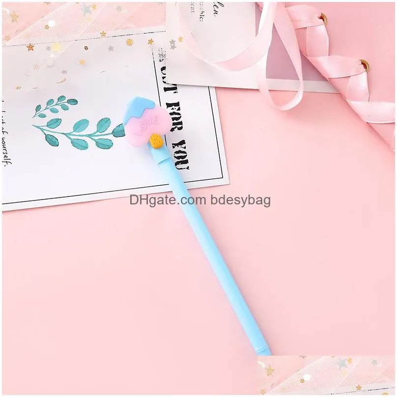 neutral pen cute cartoon stationery school students personality girl heart food with interesting test signature 0.5mm black pen