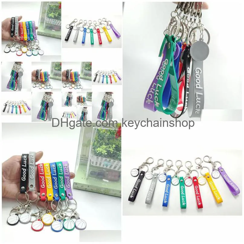 basketball keychains pvc straps sports key chain car bag pendants gift random colors