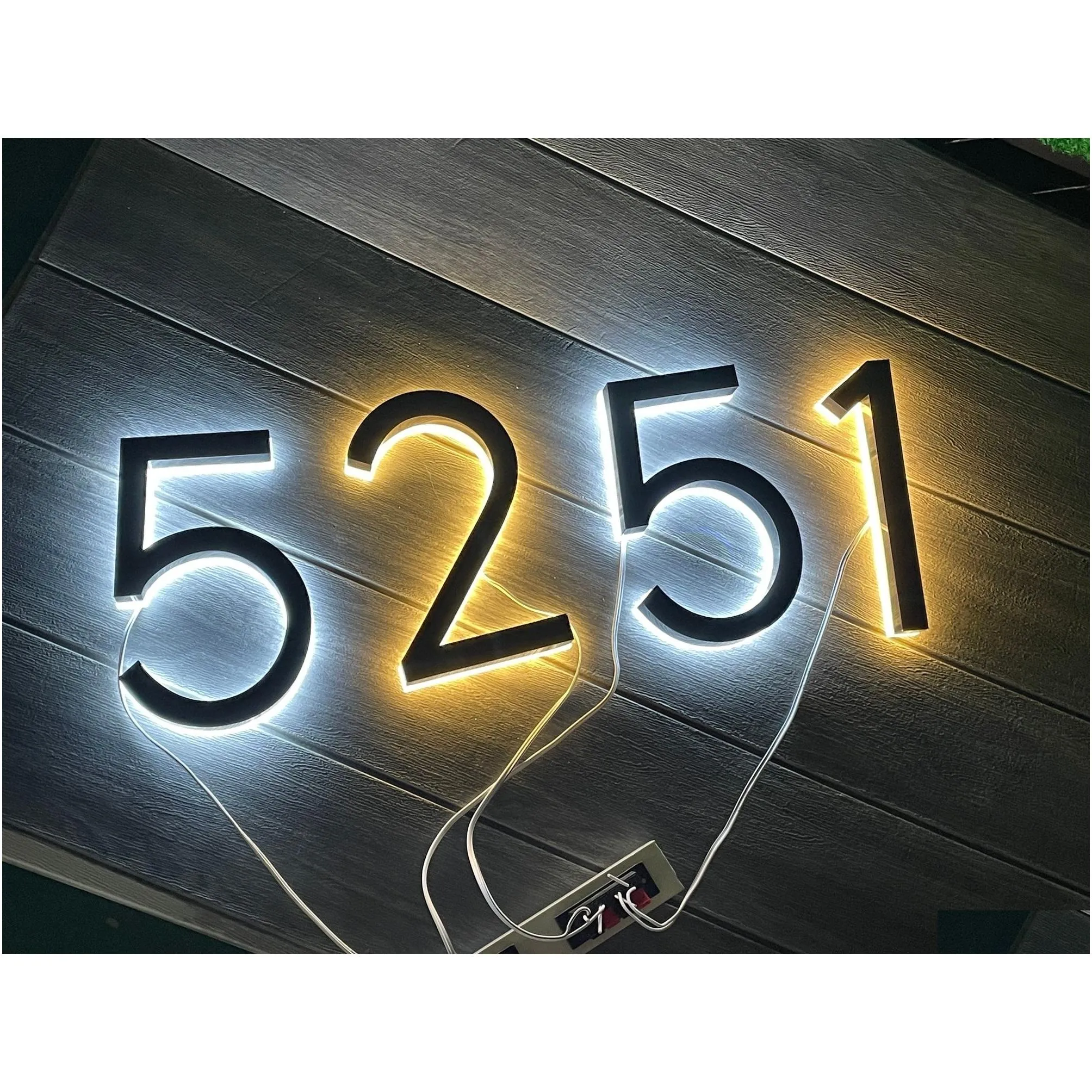other home decor metal 3d led house numbers light outdoor waterproof el door plates stainless steel luminous letter sign address number