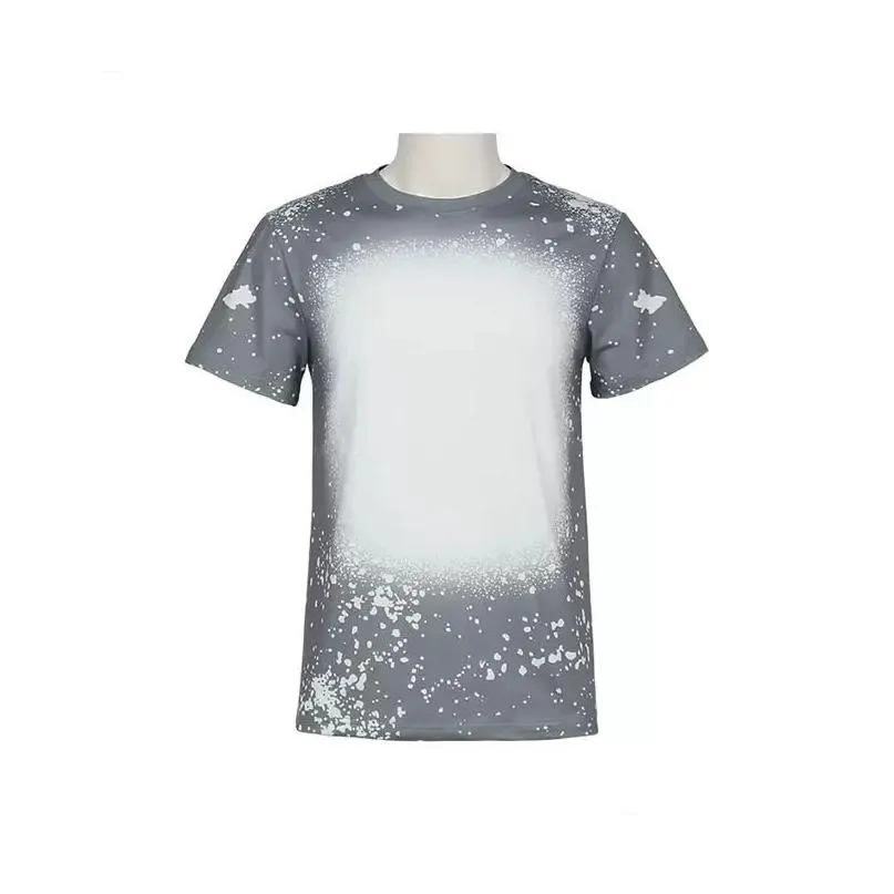 wholesale sublimation bleached shirts heat transfer blank bleach shirt bleached polyester tshirts us men women party supplies z11