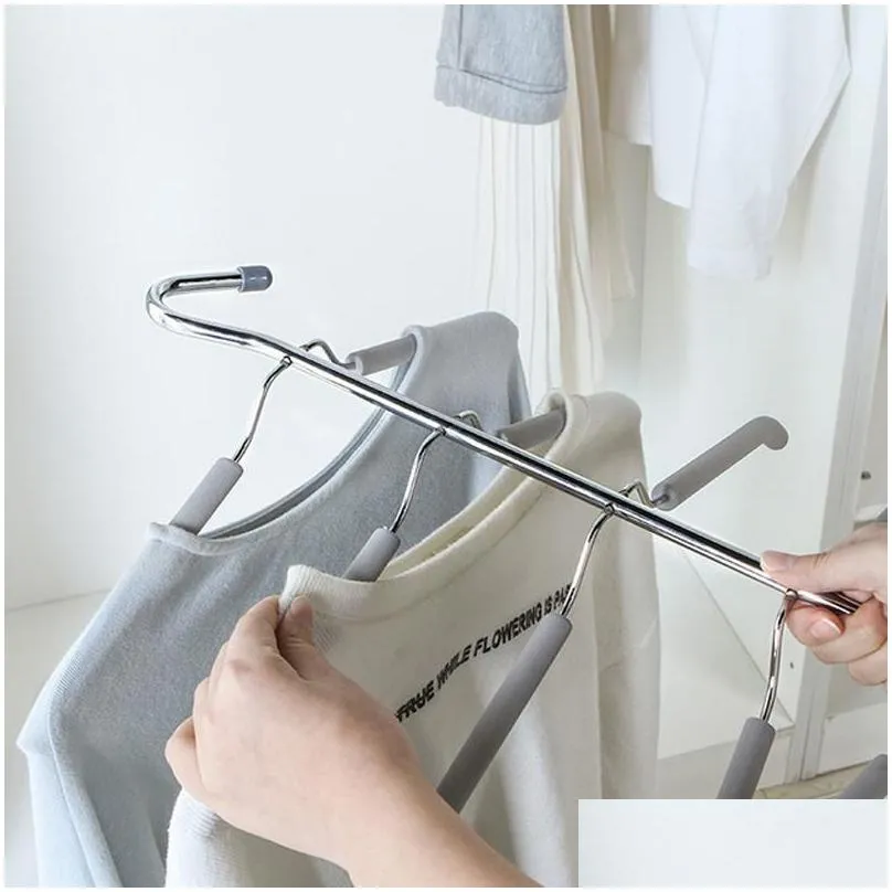 hangers racks stainless steel clothing storage multilayer fish bone shape metal clothes hanger hook holder wardrobe laundry drying