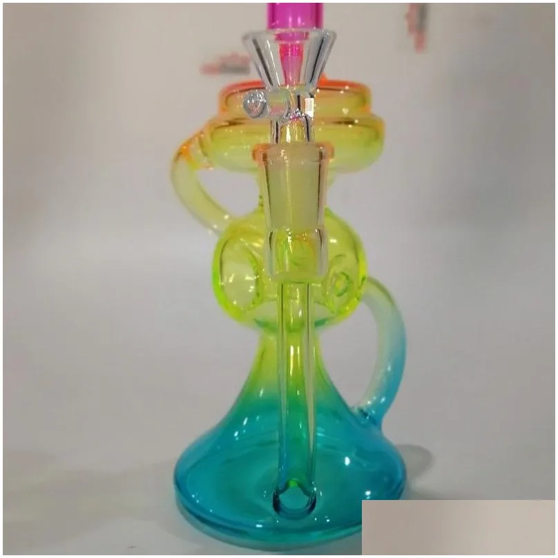 rasta glass bong recycler dab rig oil rig glass water pipe 10 inch fab egg heady glass bubbler with 14mm bowl