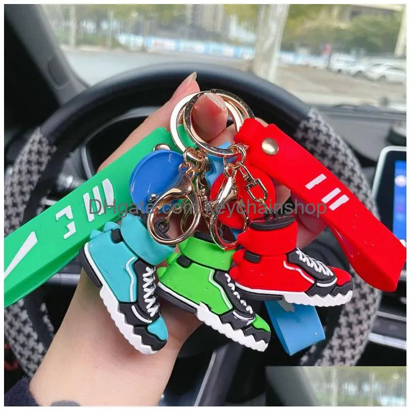 designer sneaker keychain party gift cute key ring small gift pendant anniversary gift creative 3d sports shoes keychains 4 colors