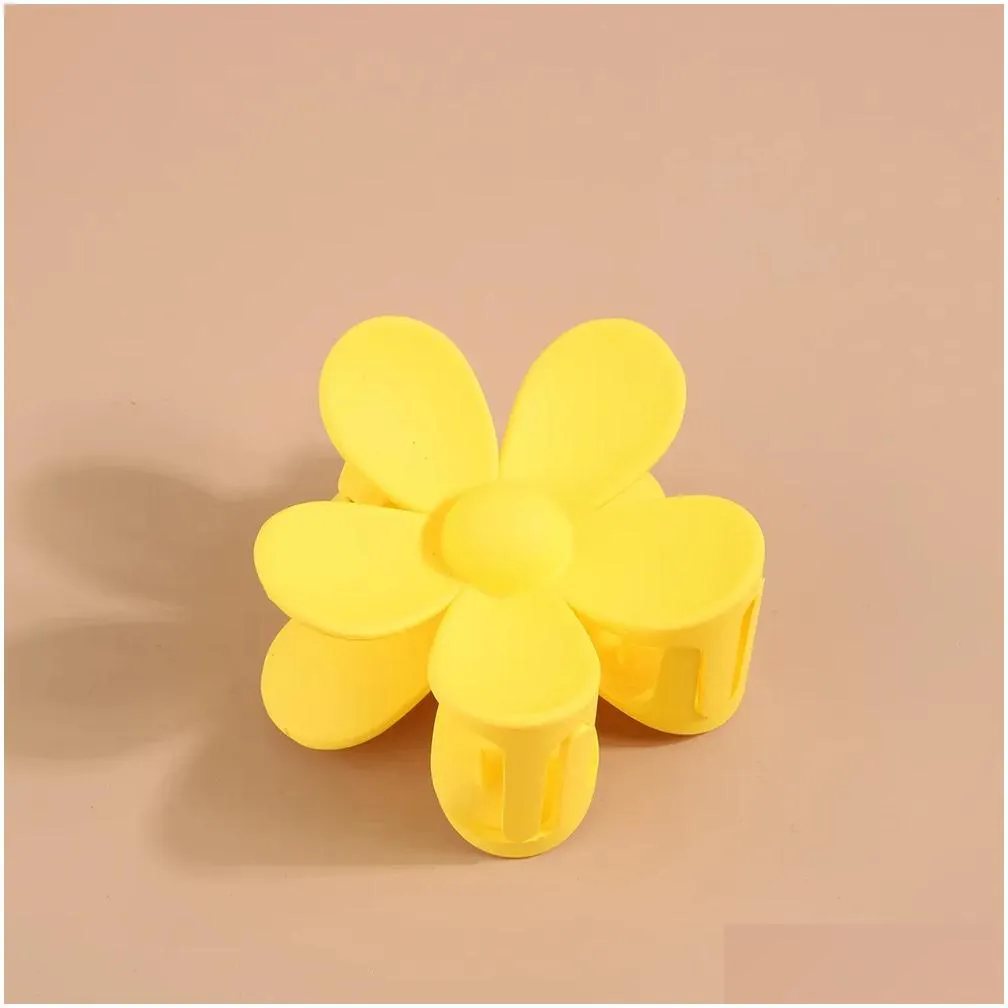 fashion women girl plastic hair claws ribbon crab clamps charm solid color flower shape lady small hairs clips headdress hair accessories