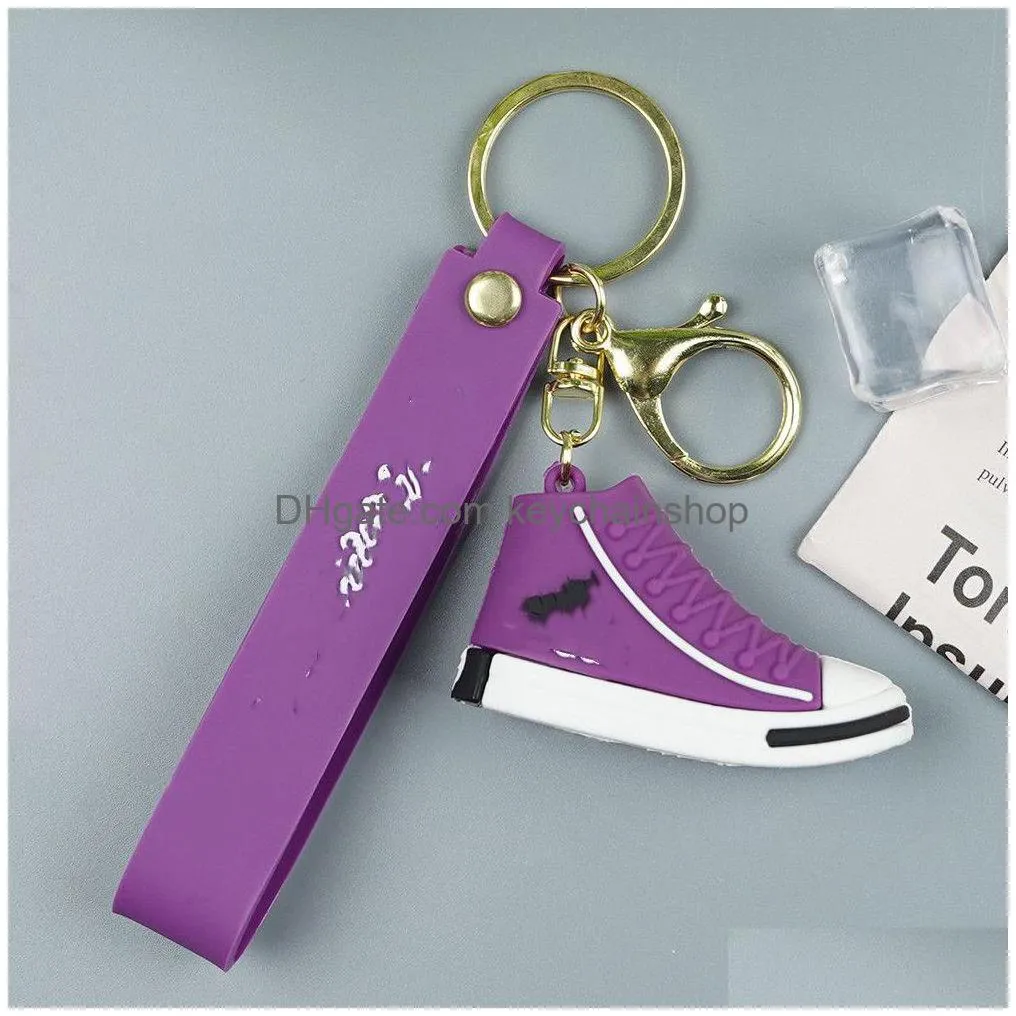 party gift new sneaker keychain basketball shoes car key decoration 6 colors tide keys chain pvc material birthday gift