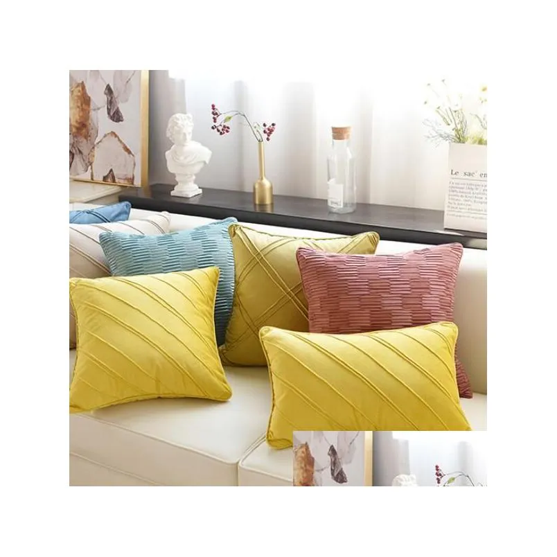 cushion/decorative pillow modern nordic vintage cover suede check decoration pillowcase luxury striped cushion classical decorative