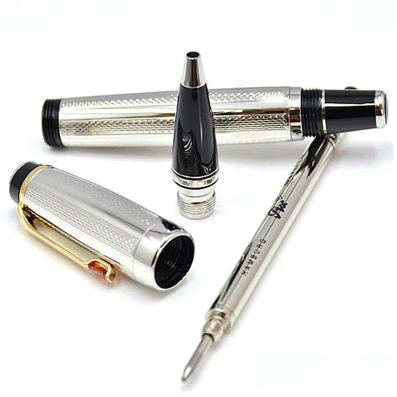 promotion luxury bohemies black resin rollerball pen classic 4810 nib writing fountain pen stationery school office supplies with gem and serial