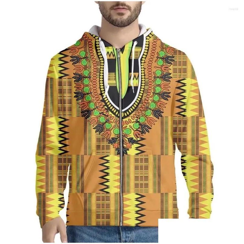 mens hoodies mens zip hoodie african kente printing soft breathable hooded sweatshirt for teenager autumn casual long sleeve pullover