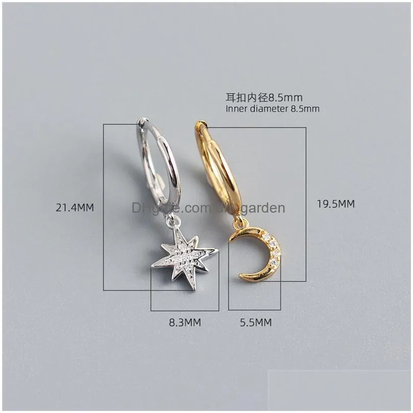 gold color pendant dangle earrings simple geometric star moon hoop earring for women trends jewelry 2021 party gift