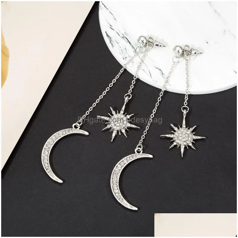popular new fashion sun star moon dangle earrings female 2021 japan and south korea sweet temperament accessories