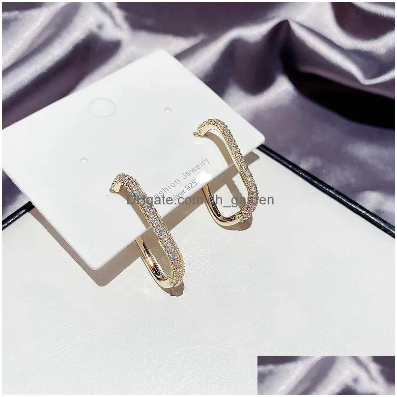 vintage long statement geometric dangle drop earrings 925 silver needle zircon micro inlay for women trendy hong kong style earring