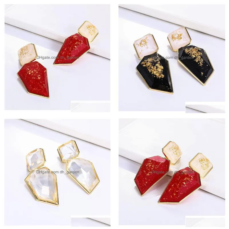 wholesale za clear and pure resin dangle earrings like crystal hanging elegant irregular drop earrings fine jewelry for women