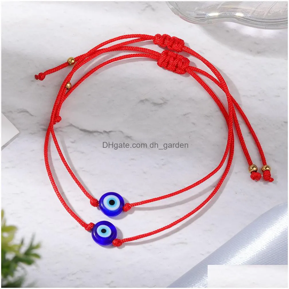 handmade evil blue eye bracelets set with card red black string bracelet kabbalah protection luck amulet for women men family friends