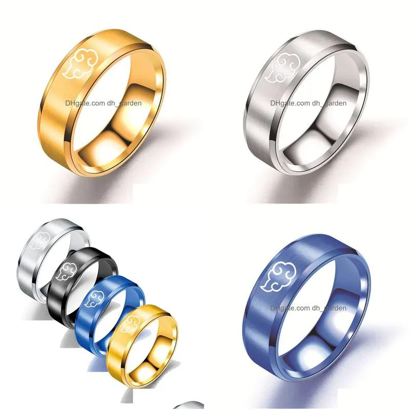 anime cosplay cloud rings japanese style animation cosplay ring stainless steel jewelry titanium steel mens rings