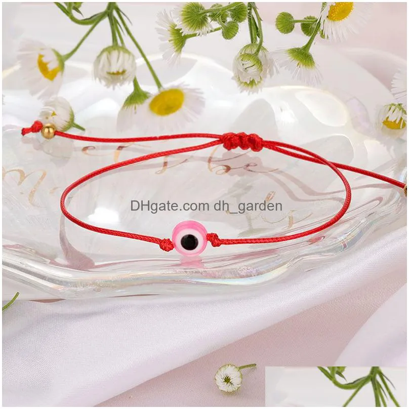 1pc evil turkish lucky blue eye bracelets for women handmade red braided rope chain charm bracelet female jewelry adjustable