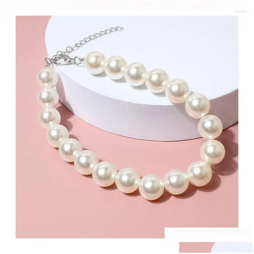 dog collars fashion pet faux pearls necklace jewelry adjustable extension chain design puppy collar accessories for smal girl dogs