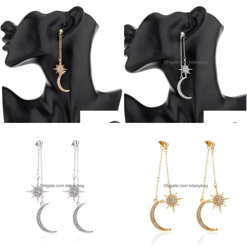 popular new fashion sun star moon dangle earrings female 2021 japan and south korea sweet temperament accessories