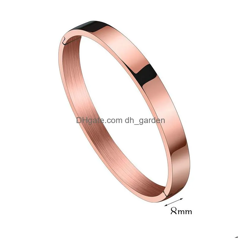 6 colors cool gold silver stainless steel bracelets bangles for men women bracelet wide 4mm/6mm/8mm