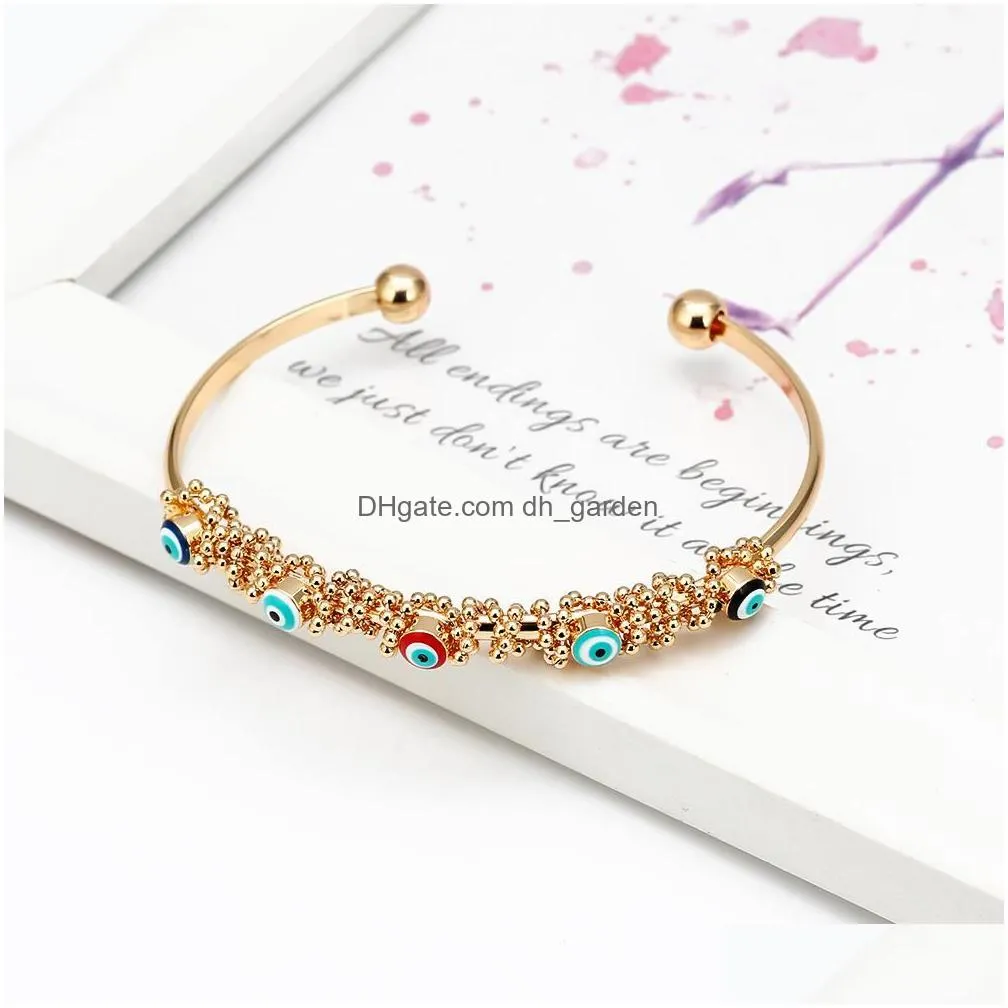 lucky eyes dropping oil evil turkish eye bangle bracelet gold silver color bangles gifts for women men fashion jewelry gift