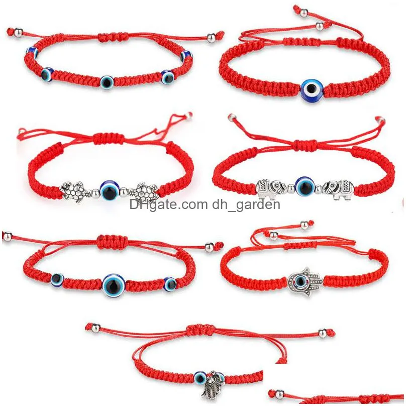 handmade braided rope woven strand adjustable bracelet evil blue eye bead friendship jewelry accessory gift for good sister lady girls